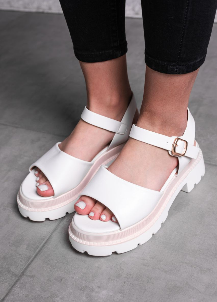 женские сандалии ellie 3659 36 размер 23,5 см белые Fashion