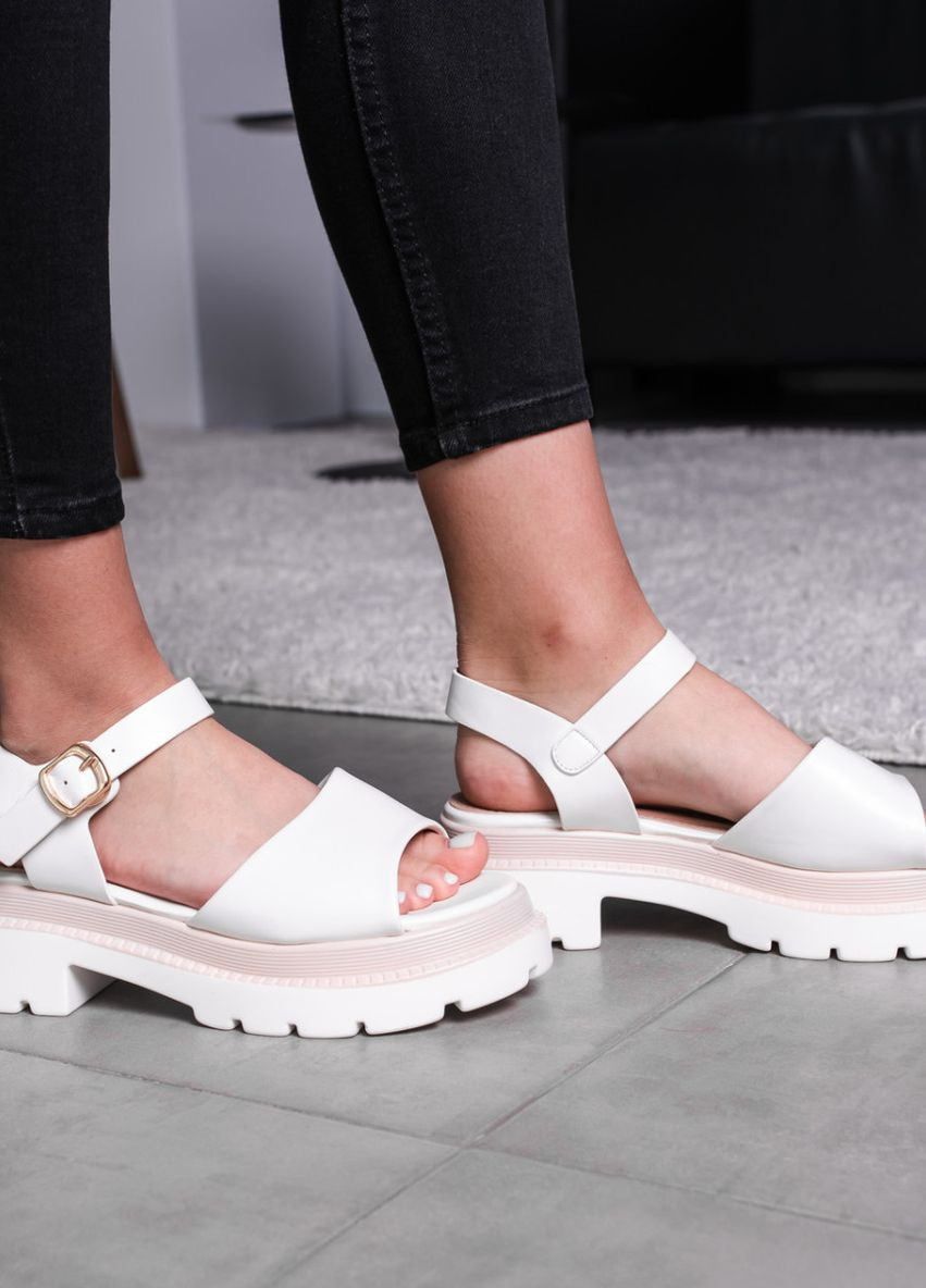 Жіночі сандалі Ellie 3659 36 розмір 23,5 см білі Fashion (267890607)
