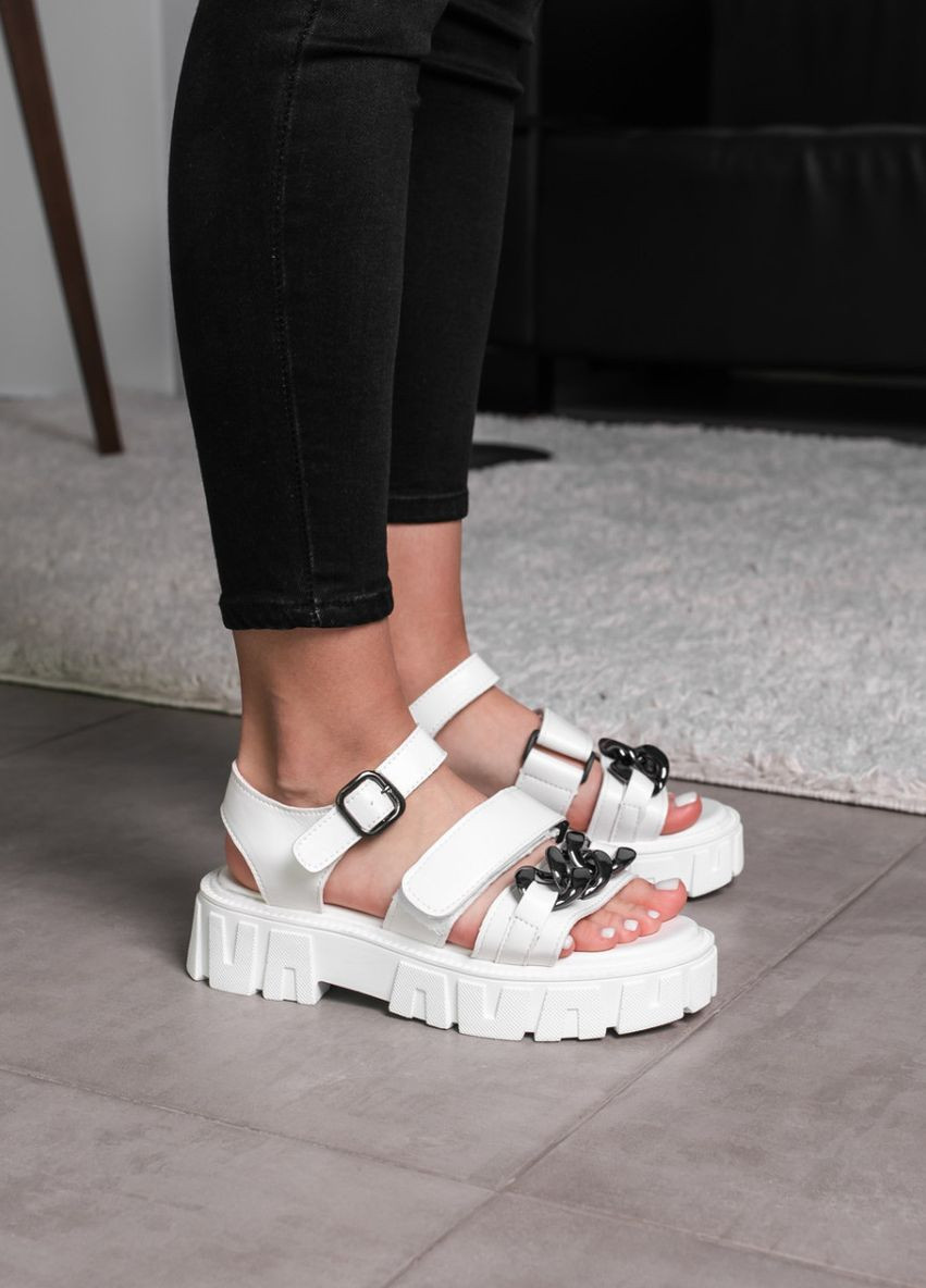 женские сандалии nala 3651 36 размер 23 см белые Fashion