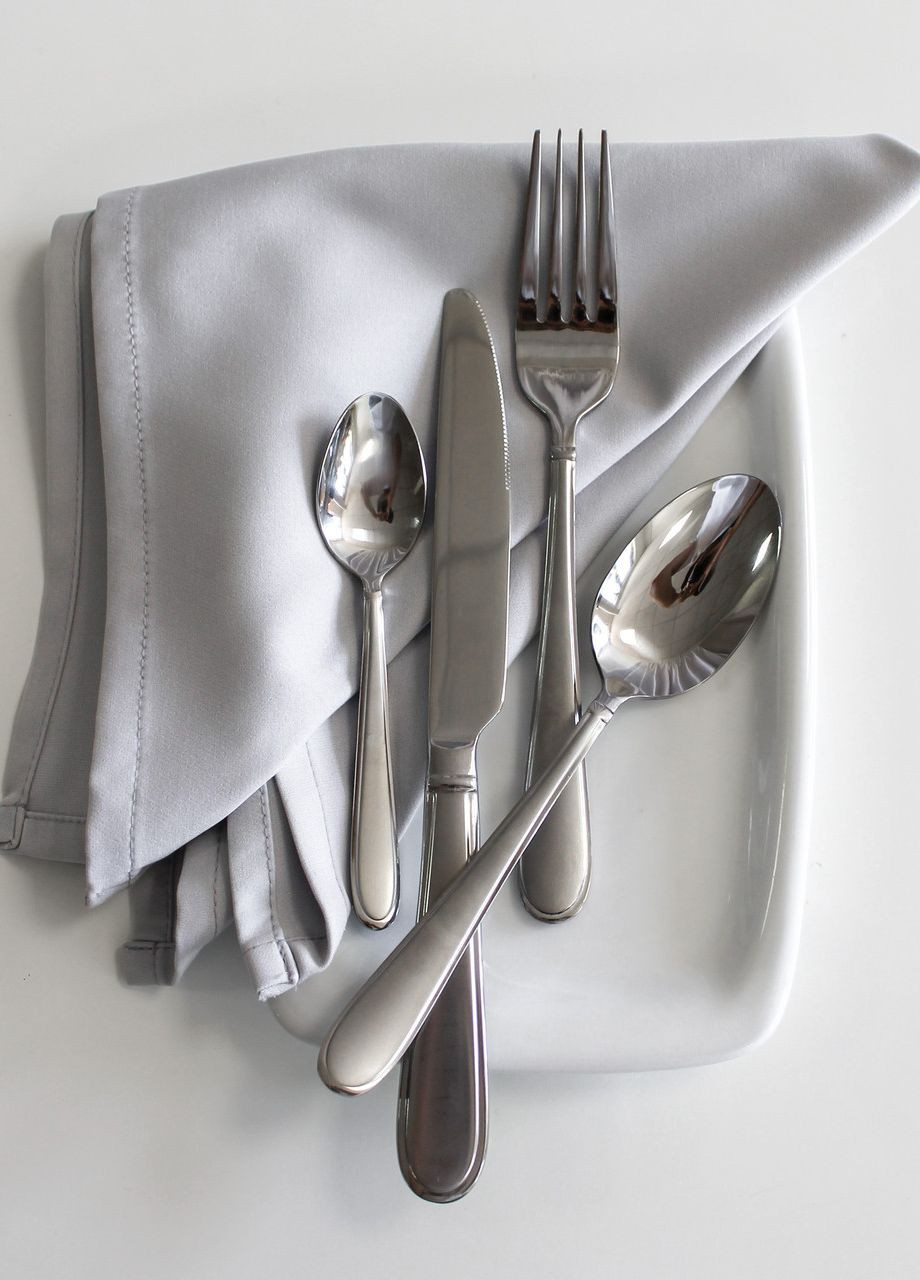 Комплект столовых приборов M&W серебряного цвета для кафе, ресторанов дома REMY-DECOR (267897161)