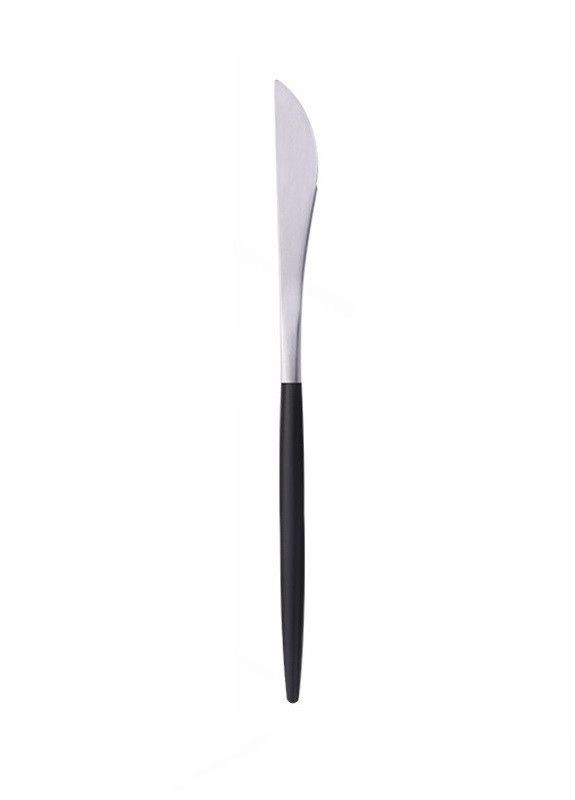 Нож столовый серебряного цвета с черной ручкой из нержавейки. Приборы для ресторанов кафе и дома REMY-DECOR porto (267897139)