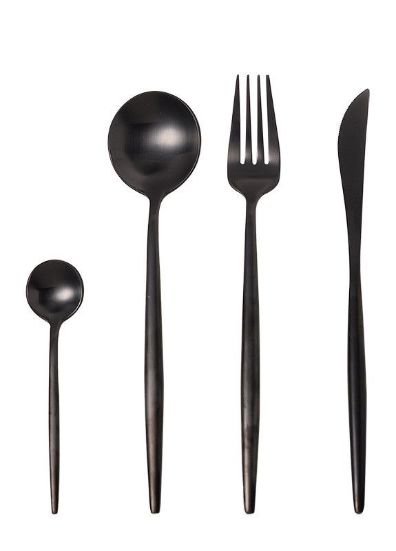 Нож столовый черного цвета из нержавейки. Приборы для ресторанов кафе и домашнего стола REMY-DECOR porto (267897154)