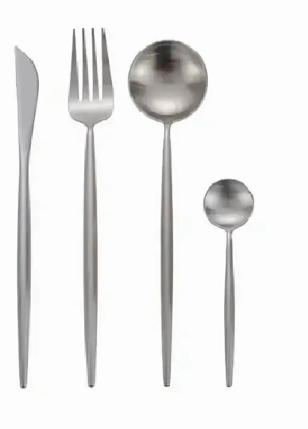 Набір столових приборів срібного кольору з нержавіючої сталі 4 предмети для ресторанів кафе та будинку REMY-DECOR porto (267897148)
