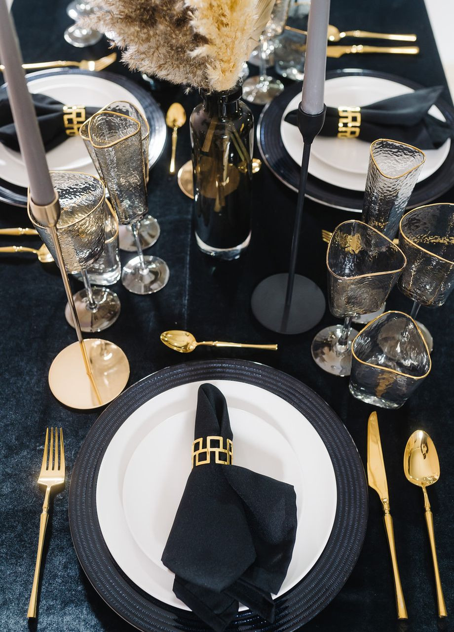 Набір столових приборів золотого кольору з нержавійки на 4 предмети для ресторанів і будинку REMY-DECOR innsbruck (267897127)