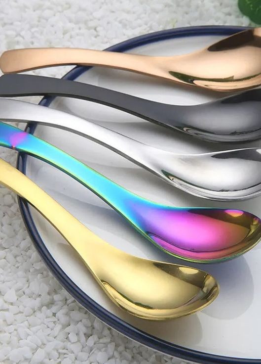 Ложка для супа радужного цвета из нержавеющей стали восточный стиль азиатская кухня REMY-DECOR (267897146)