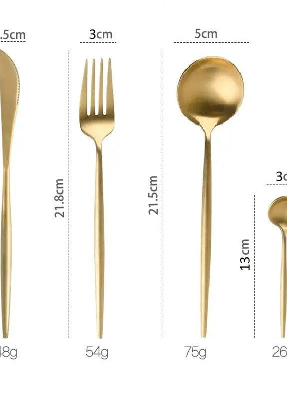 Набір столових приборів з паличками для їжі на 2 особи золото кольору з нержавіючої сталі REMY-DECOR porto (267897085)