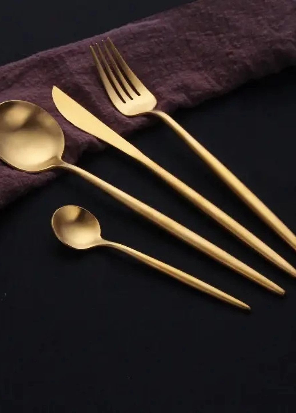 Набір столових приборів з паличками для їжі на 2 особи золото кольору з нержавіючої сталі REMY-DECOR porto (267897085)