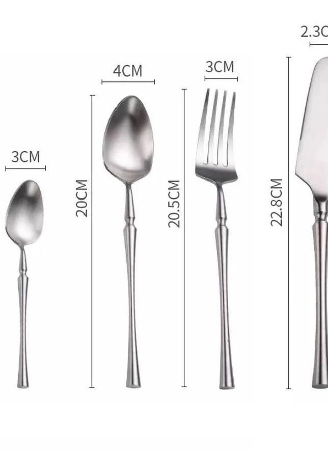 Набір столових приборів срібного кольору з нержавіючої сталі на 4 предмети для ресторанів будинку REMY-DECOR innsbruck (267897126)