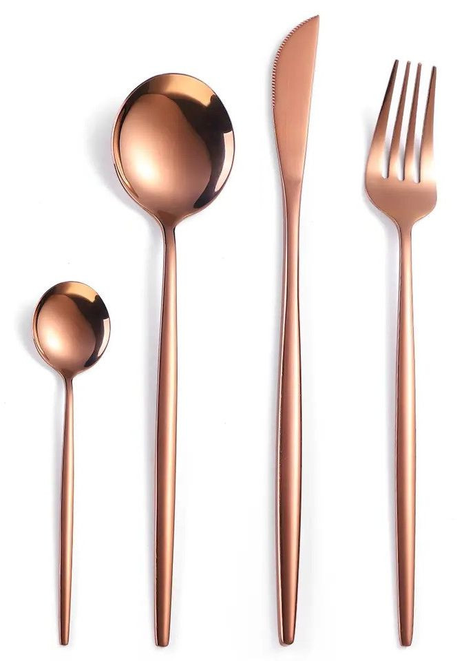 Набор столовых приборов цвета розовое золото из нержавеющей стали на 4 предмета REMY-DECOR Porto-Light (267897095)