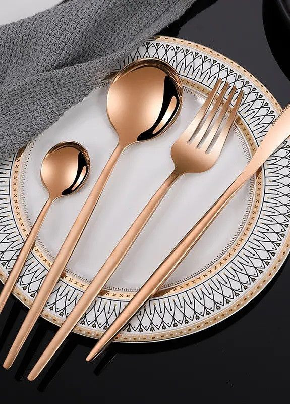 Набор столовых приборов цвета розовое золото из нержавеющей стали на 4 предмета REMY-DECOR Porto-Light (267897095)