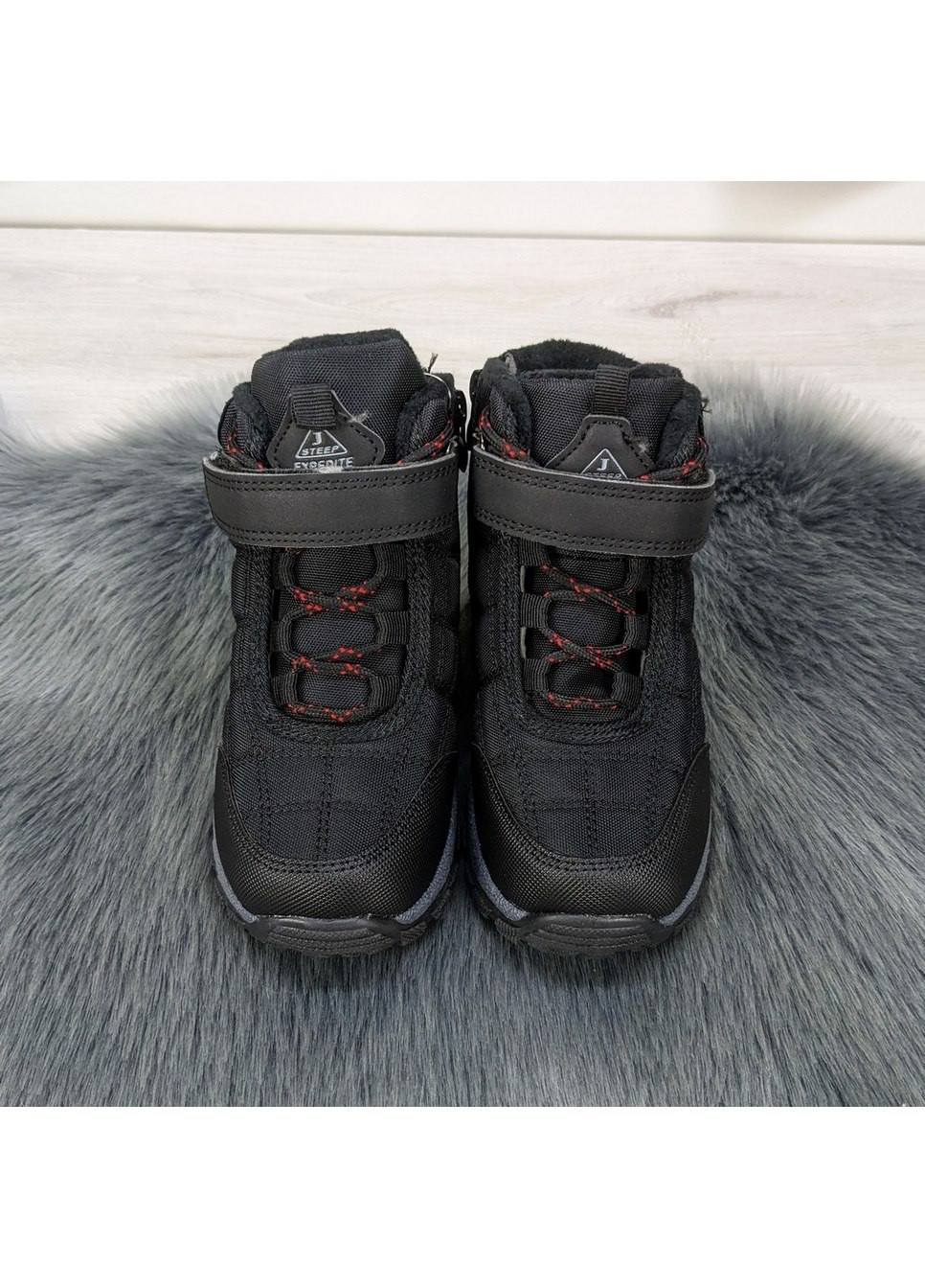 Черные повседневные зимние термо-ботинки зимние детские Jong Golf