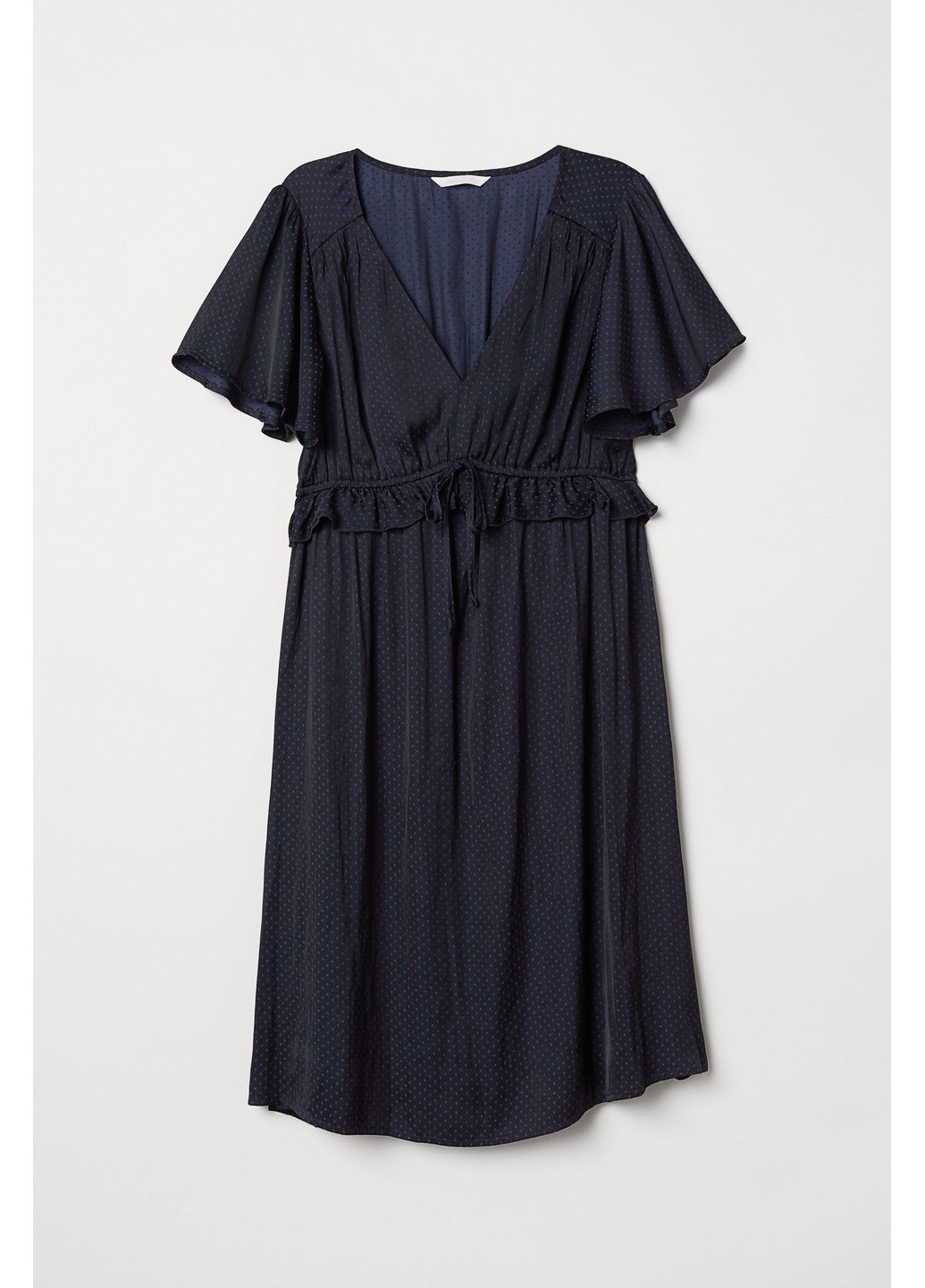 Темно-синее кэжуал платье H&M в горошек