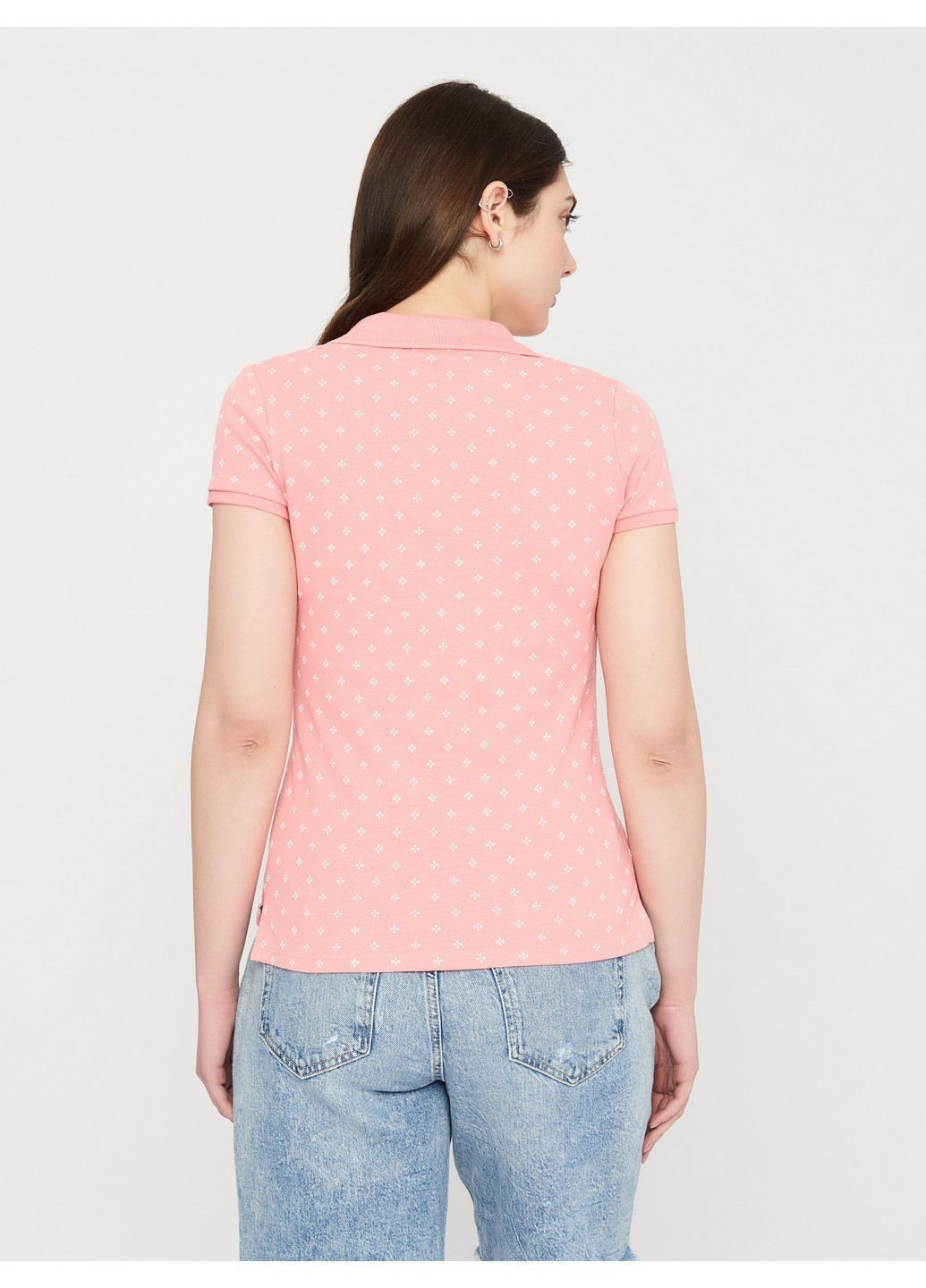 Розовая женская футболка-поло C&A однотонная