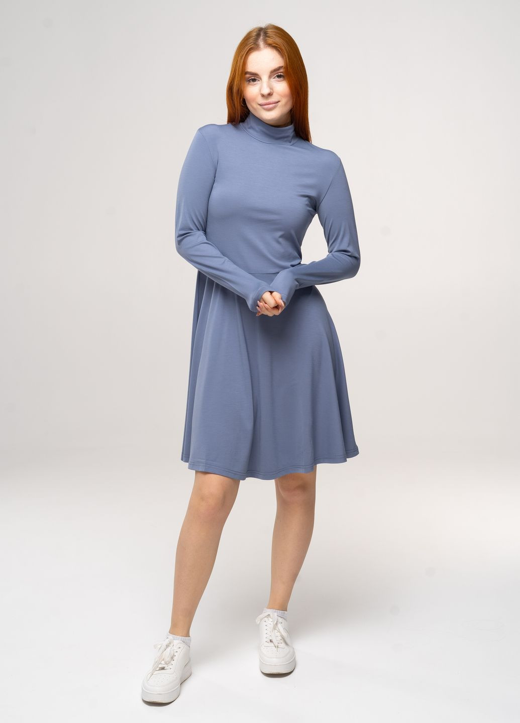 Серое праздничный платье джерси Роза однотонное