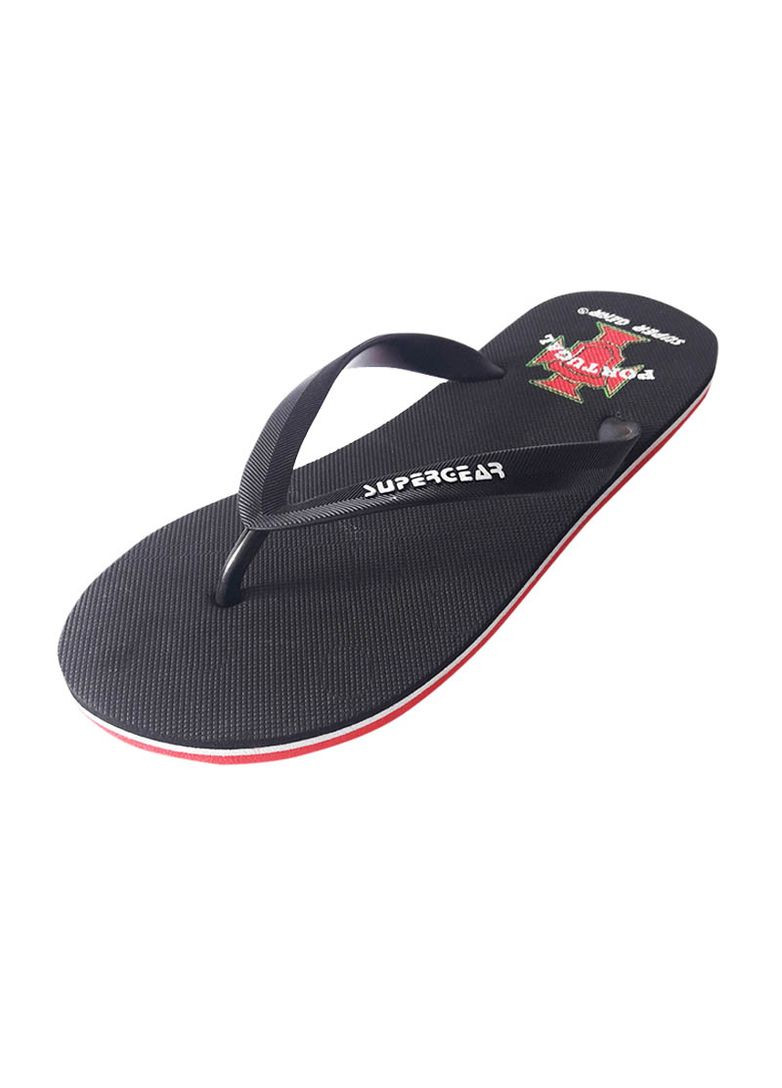 Черные пляжные мужские резиновые шлепки Super Gear