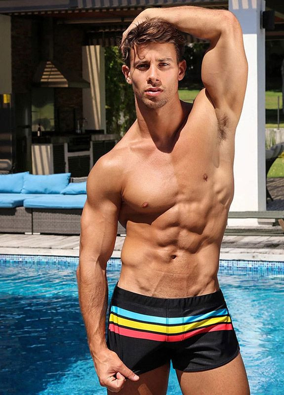 Мужские черные пляжные мужские стильные плавки UXH