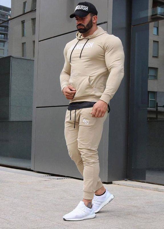 Коричневый демисезонный модный спортивный костюм VQH