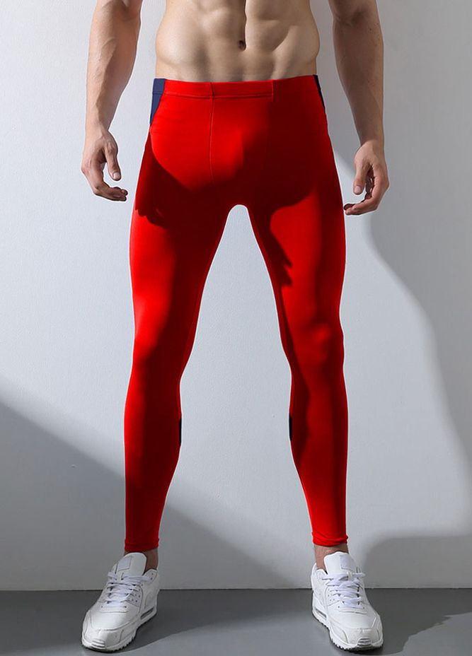 Красные демисезонные зауженные спортивные штаны SuperBody