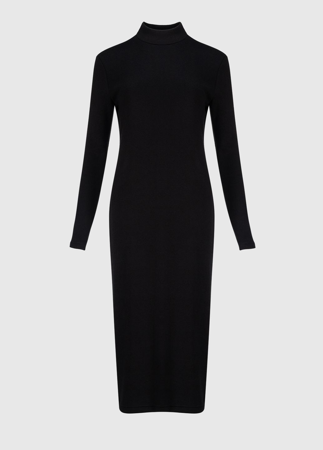 Черное повседневный платье-свитер No Brand однотонное