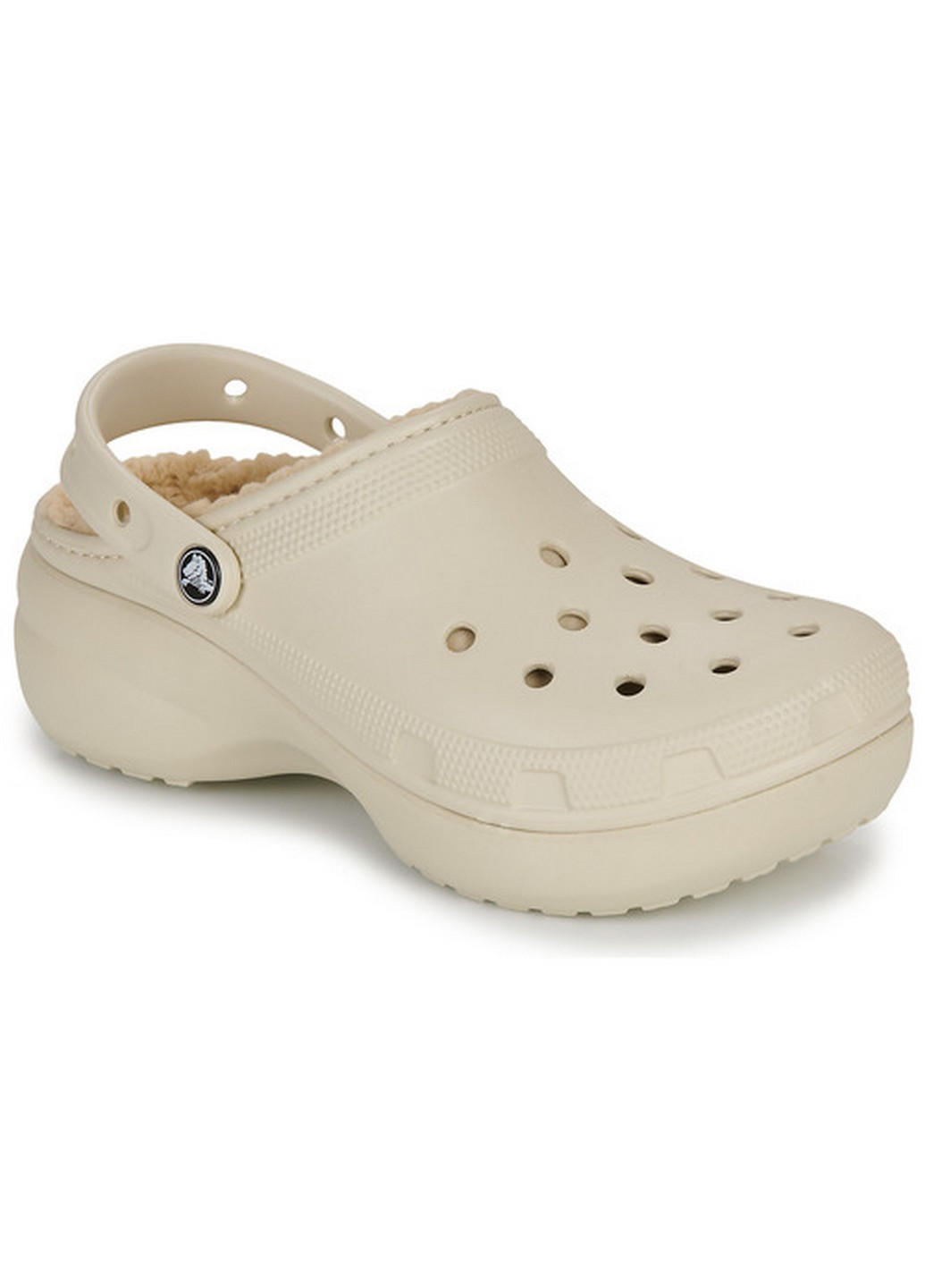 Бежевые кроксы Crocs на платформе