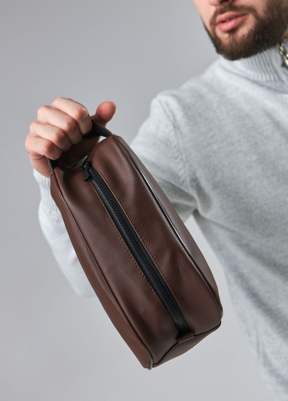 Косметичка жіноча органайзер з матової екошкіри месенджер, коричневий колір ToBeYou Nesser (268223999)