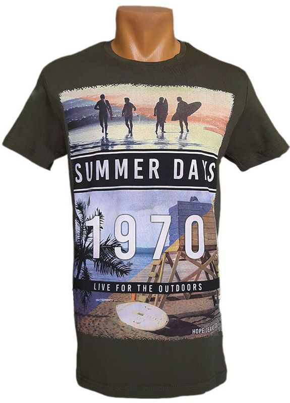 Хаки (оливковая) мужская широкая футболка Hope