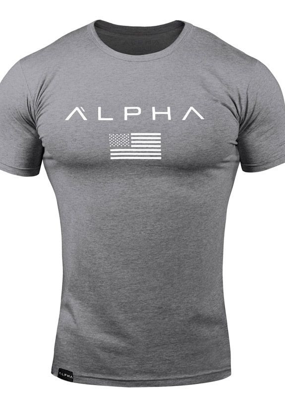 Серая мужская футболка Alpha