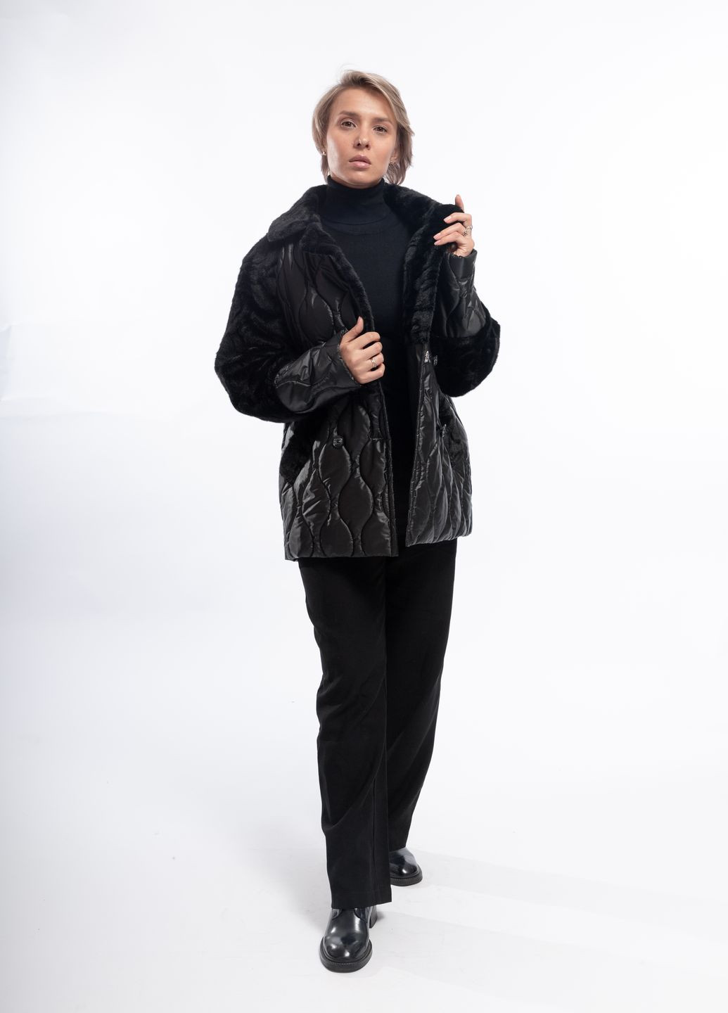 Черная демисезонная куртка черный демисезон повседневный Alberto Bini