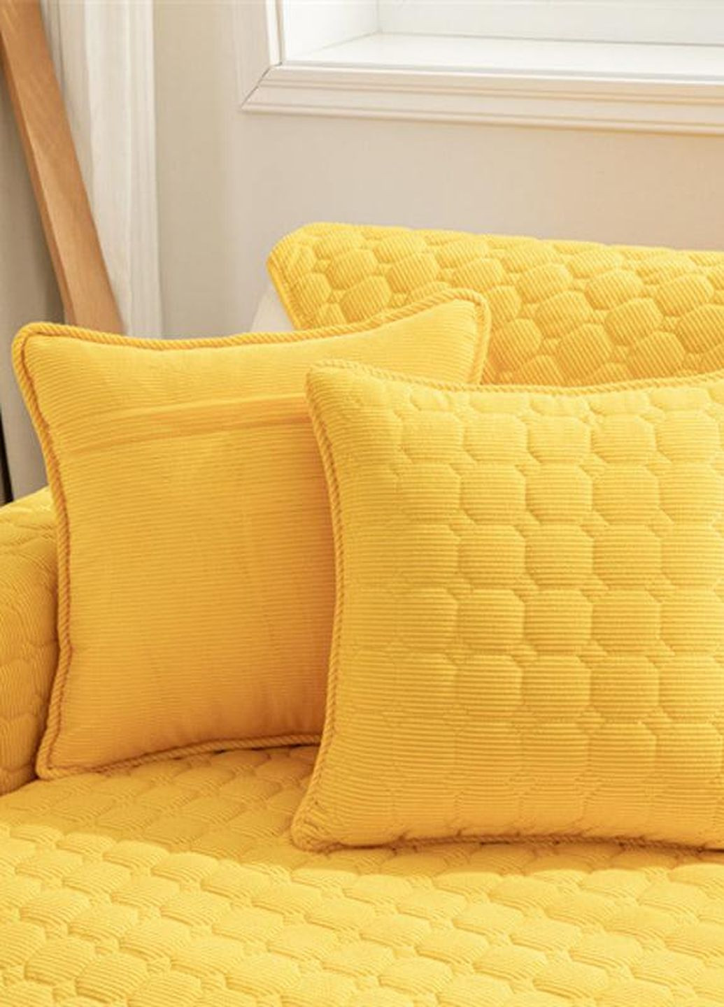 Плед покривало на диван 210х70 см Жовтий No Brand (268224433)