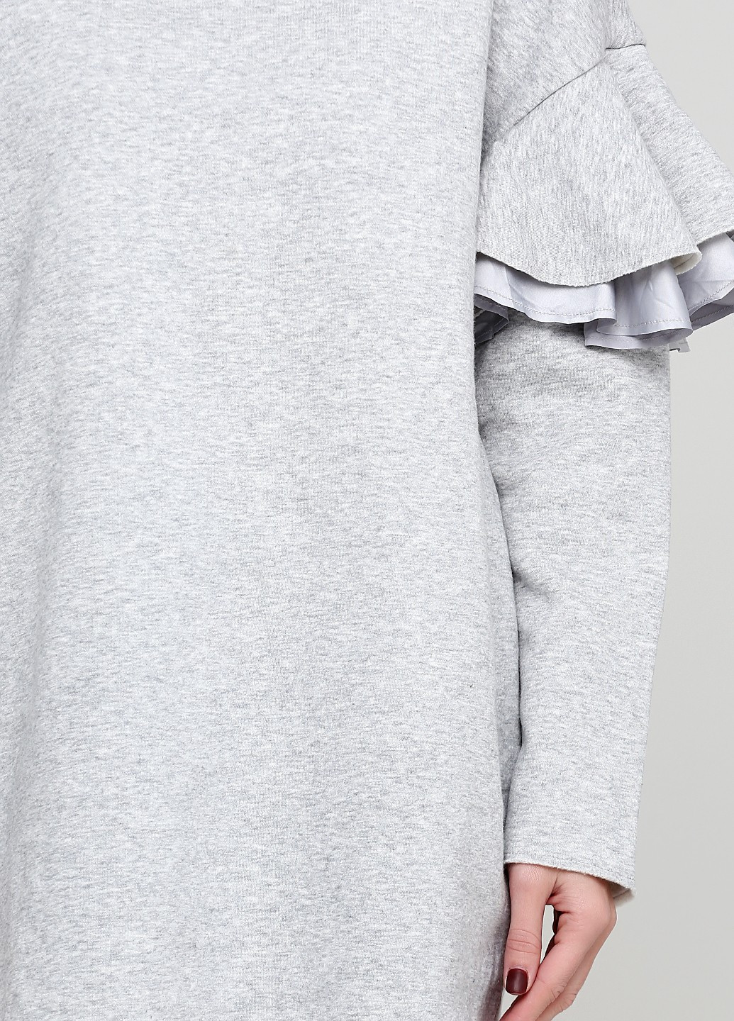 Свитшот H&M - крой однотонный серый кэжуал хлопок - (268030560)