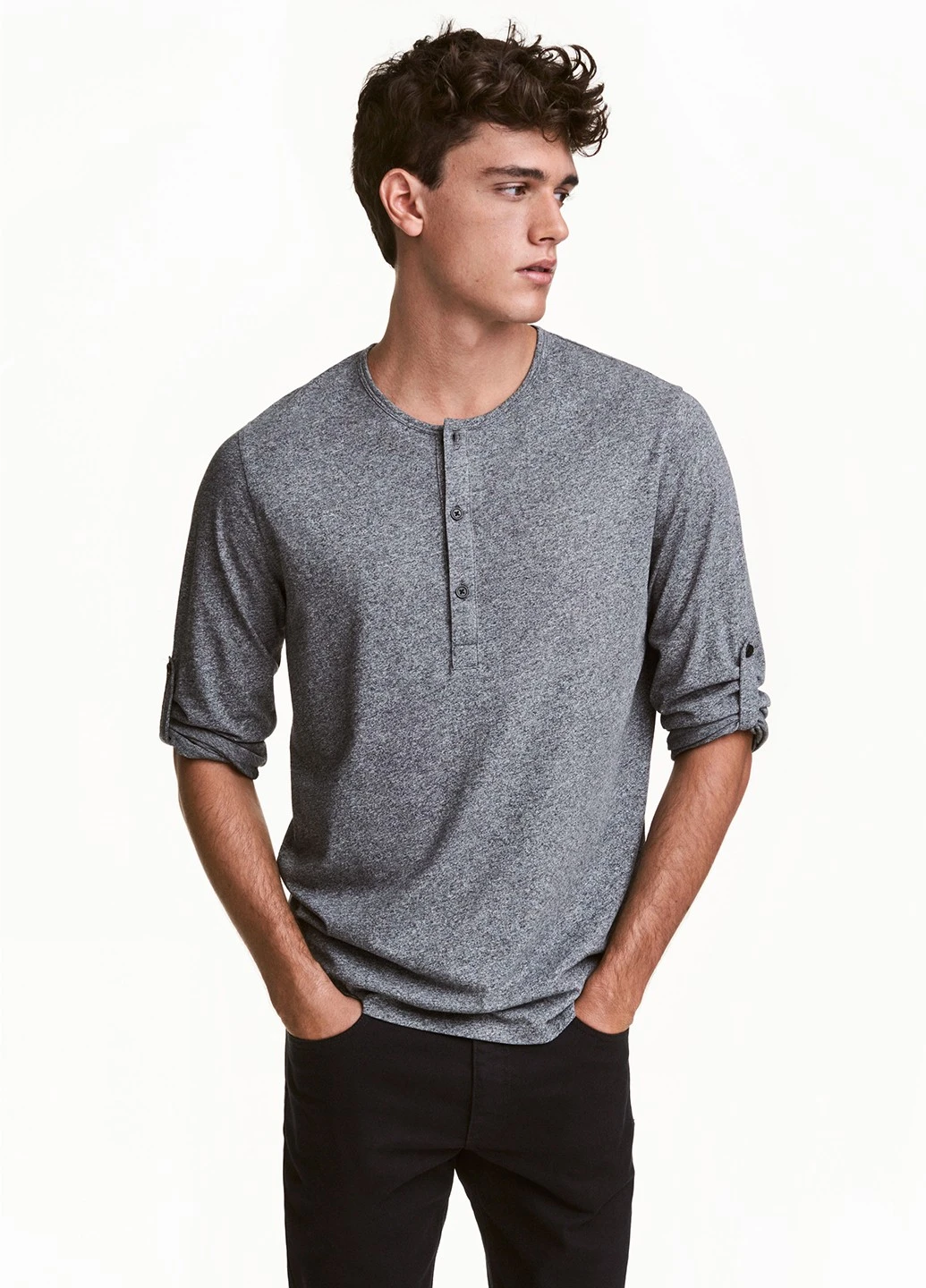 Лонгслів H&M сірий кежуали
