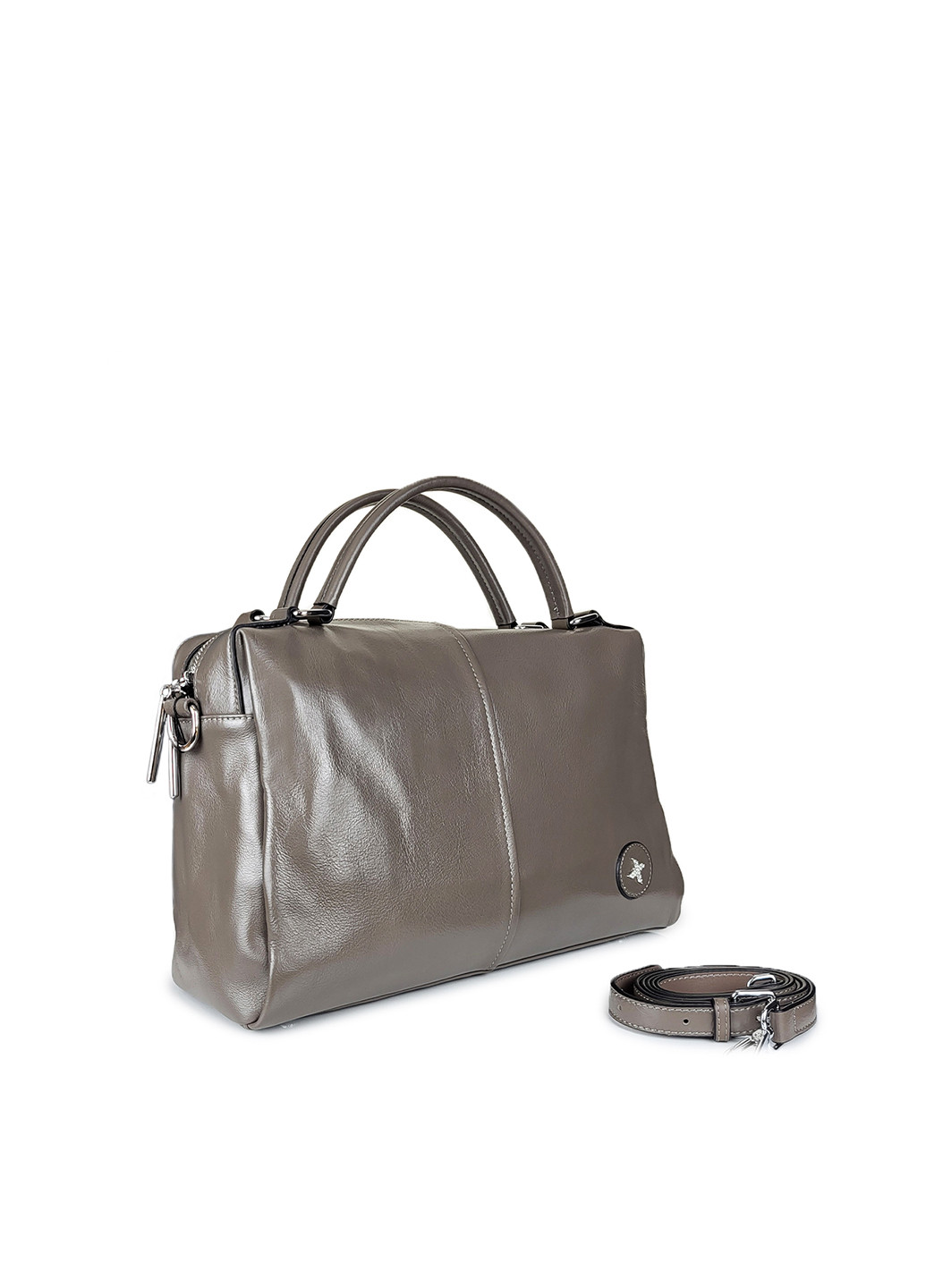 Кожаная женская сумка деловая бежевая, 2567 хаки, Fashion (268120691)