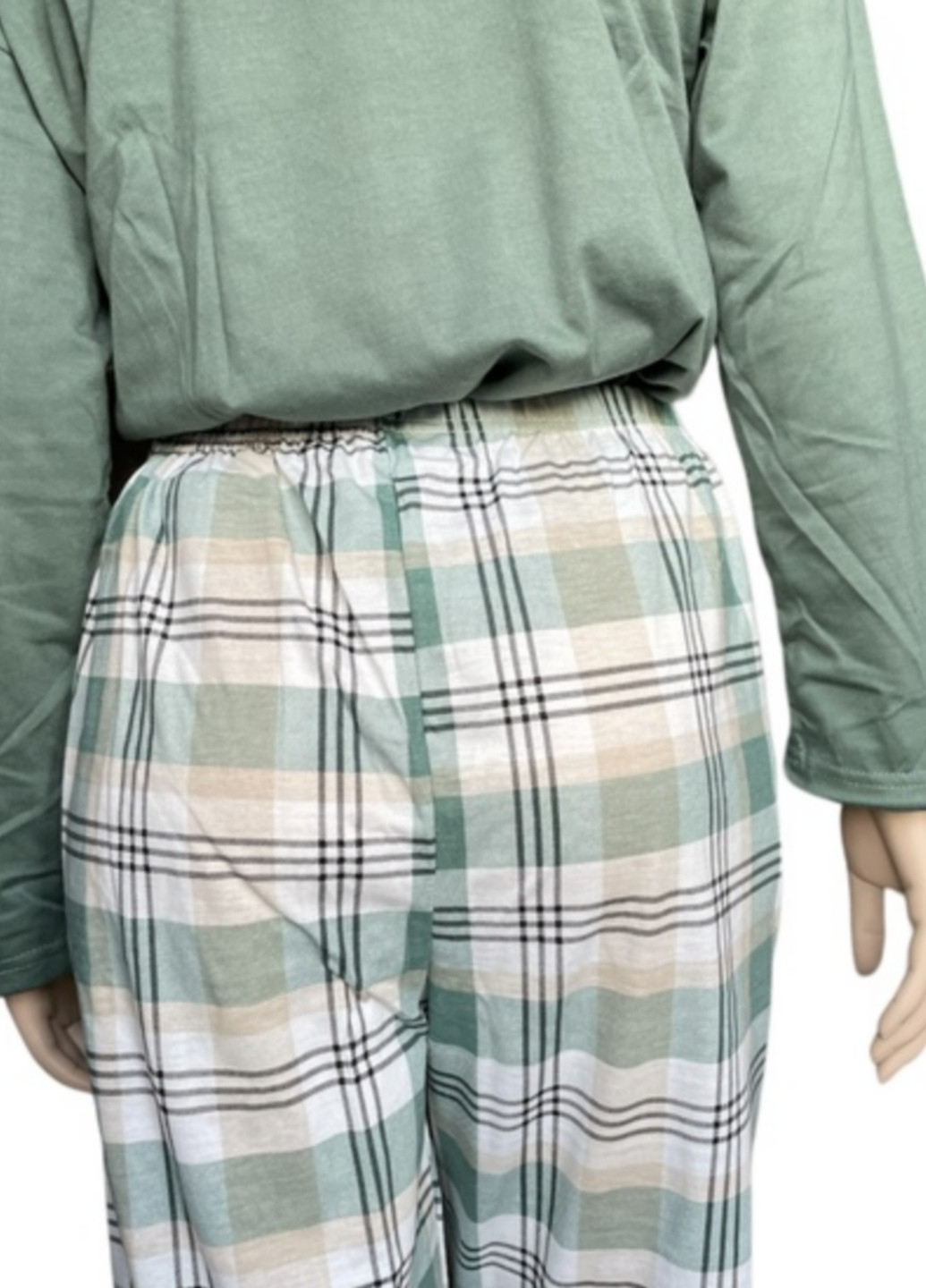 Зеленая всесезон женская пижама в клетку мышь удача qian zitong размер m 46 зеленый No Brand