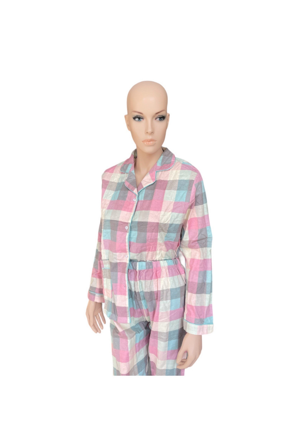 Розовая всесезон теплая пижама женская маршмеллоу bsailen m розовый в клетку No Brand