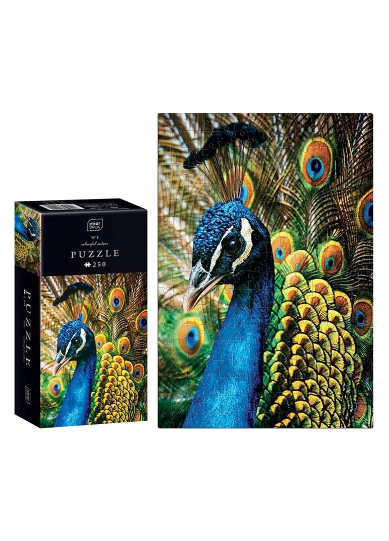 Пазли тришарові Colourful Nature 1 Peacock 250 шт розмір 33х48 см ТМ Interdruk (268120812)