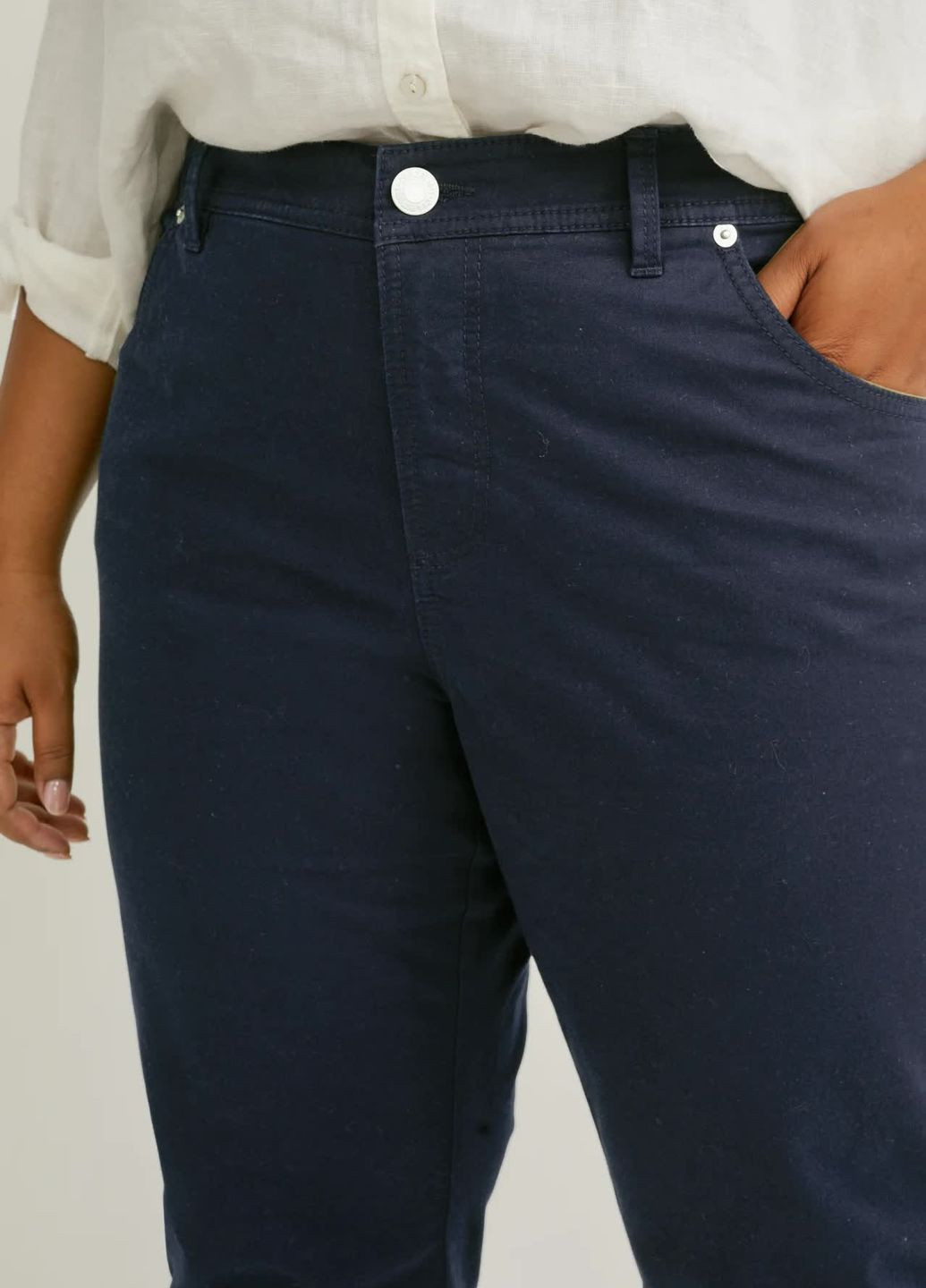 Темно-синие кэжуал демисезонные брюки C&A