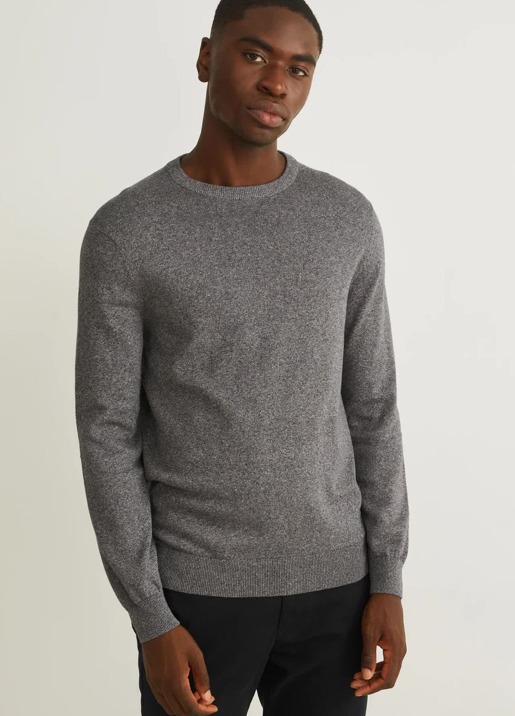 Серый демисезонный свитер из хлопка C&A