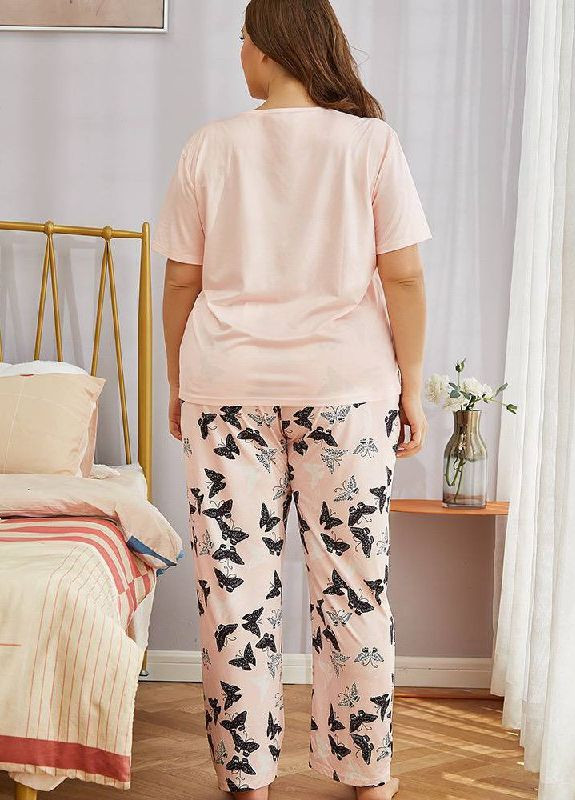 Розовая всесезон пижама футболка + брюки Liton