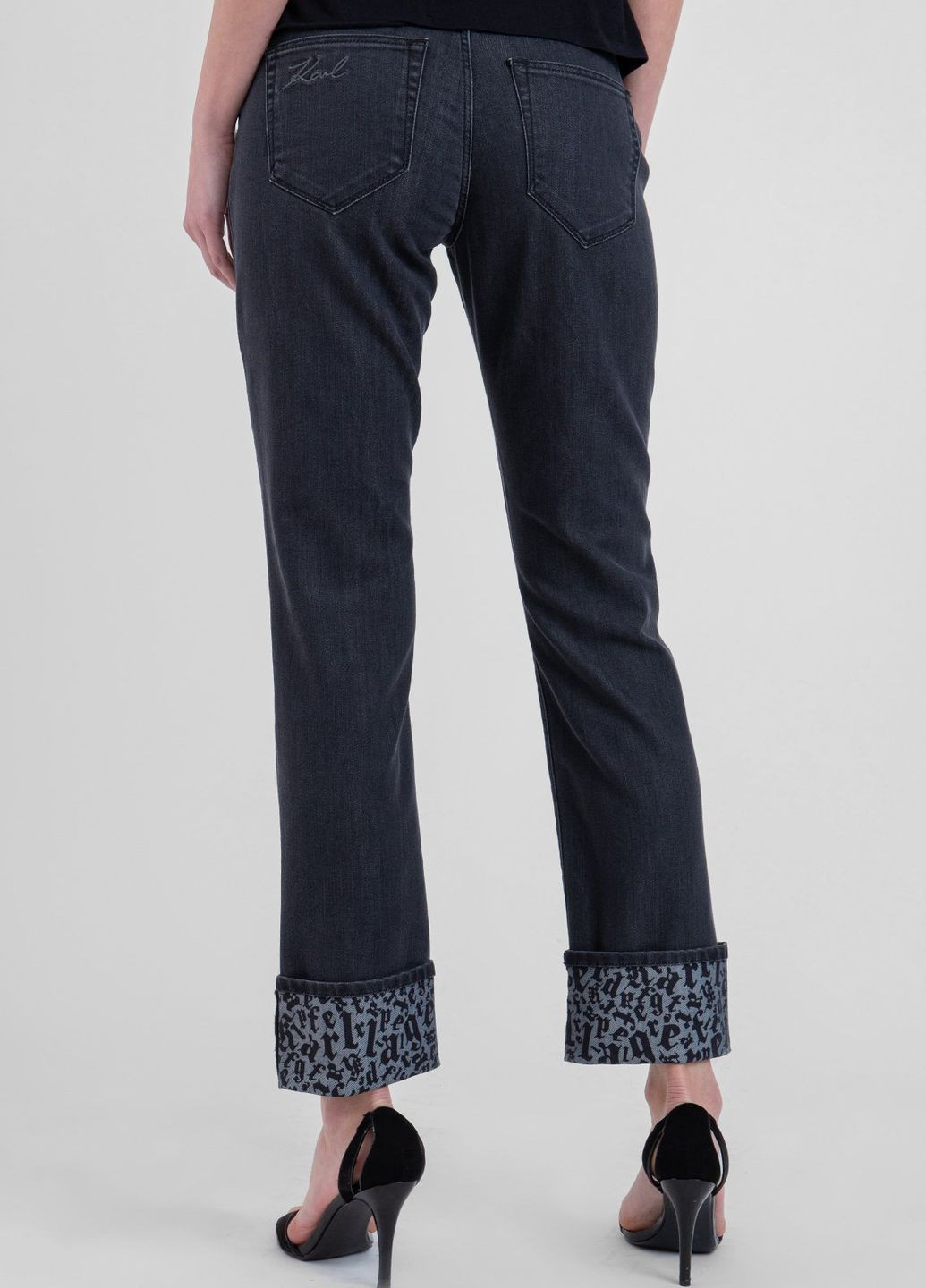 Темно-серые джинсы с отворотами Karl Lagerfeld - (268128327)