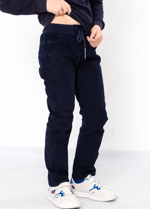 Синие зимние джинсы для мальчика на флисе No Brand