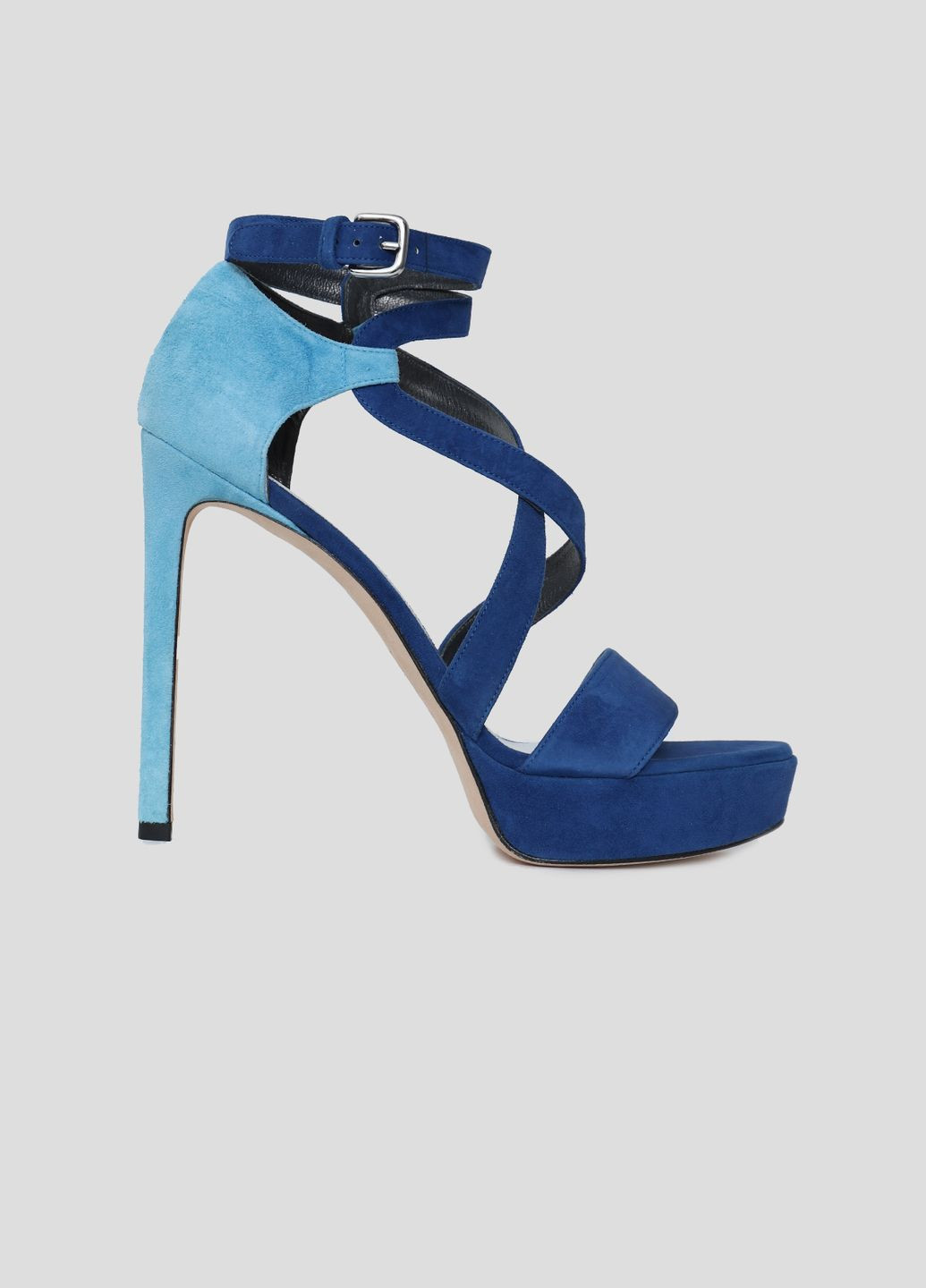 Синие темно-синие замшевые босоножки на каблуке Stuart Weitzman