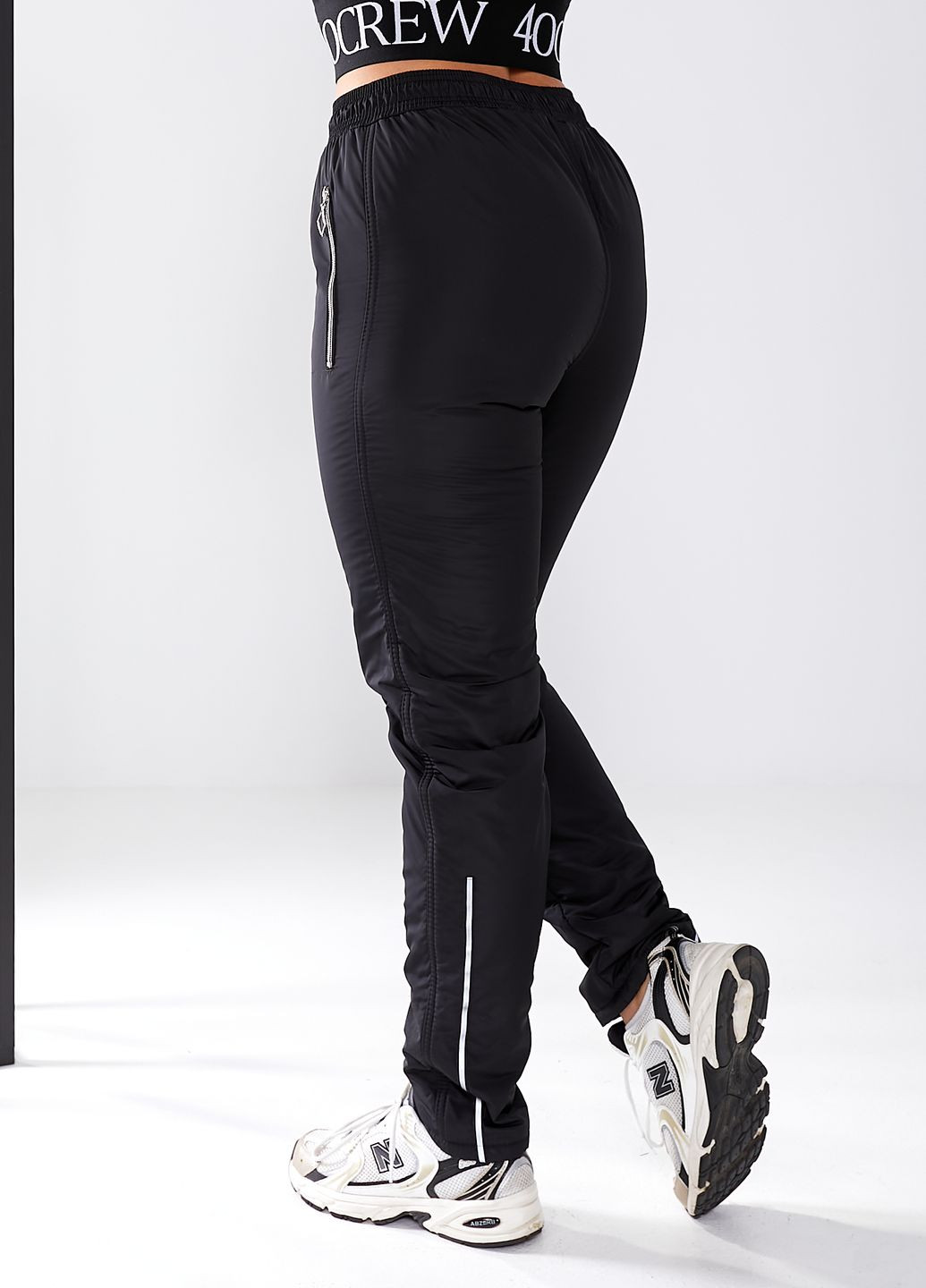 Черные спортивные зимние прямые брюки Tailer