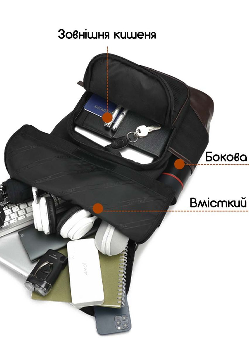 Рюкзак міський T-B9009 для ноутбука 15.6" об'єм 21л. Чорний + кодовий замок у подарунок (TGN-T-B9009-2630) Tigernu (268218500)