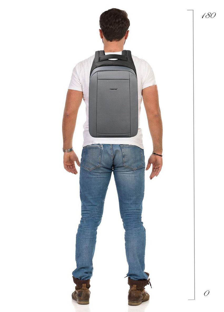 Рюкзак міський антивор T-B3599 для ноутбука 15.6" з USB-об'єм 21 л. Темно-сірій (TGN-T-B3599-1850) Tigernu (268218471)