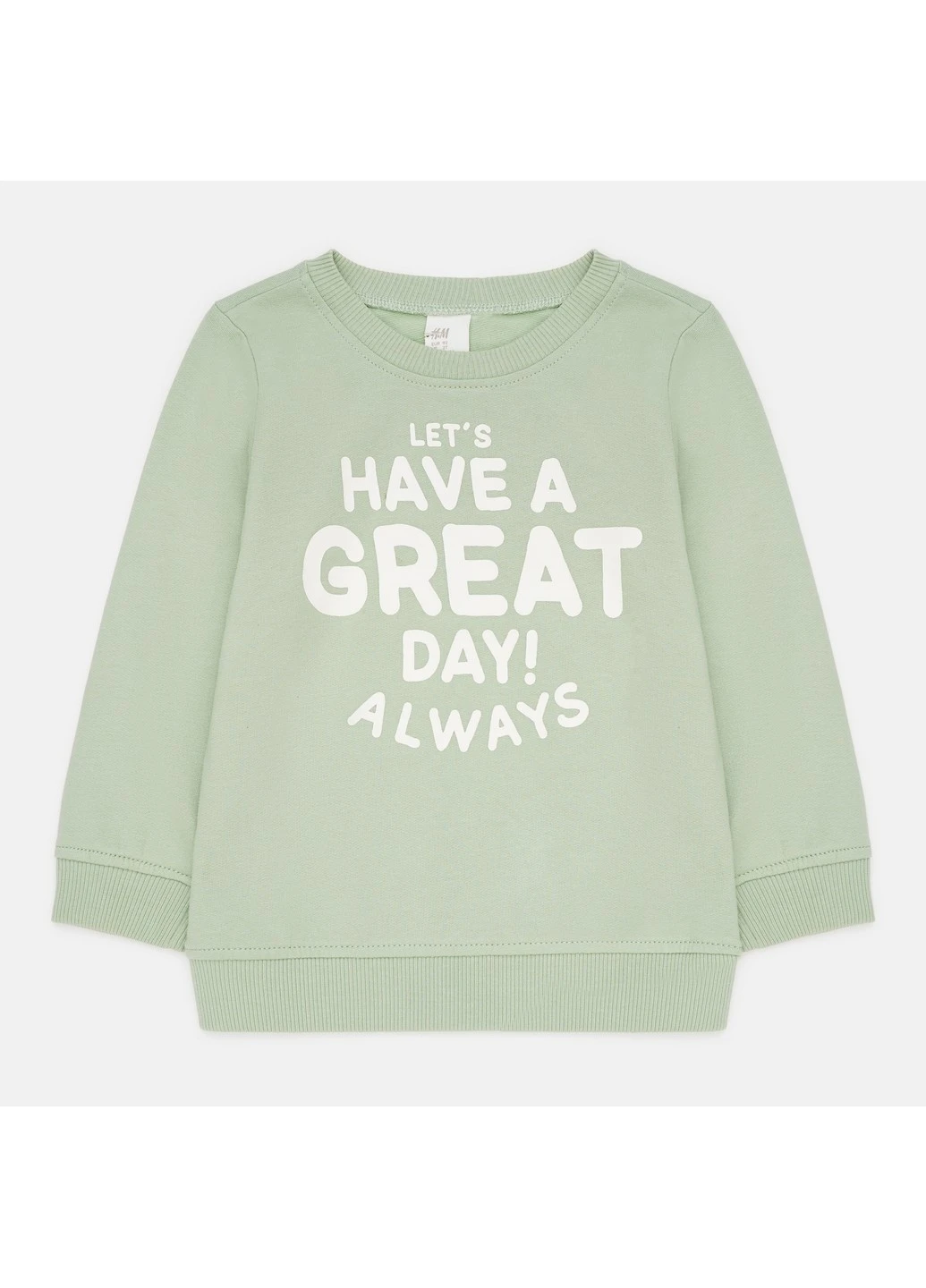 H&M толстовка напис зелений кежуал