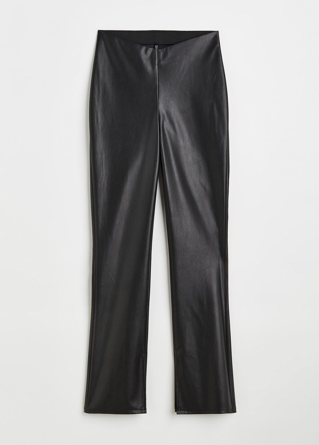 Черные демисезонные леггинсы из искусственной кожи H&M