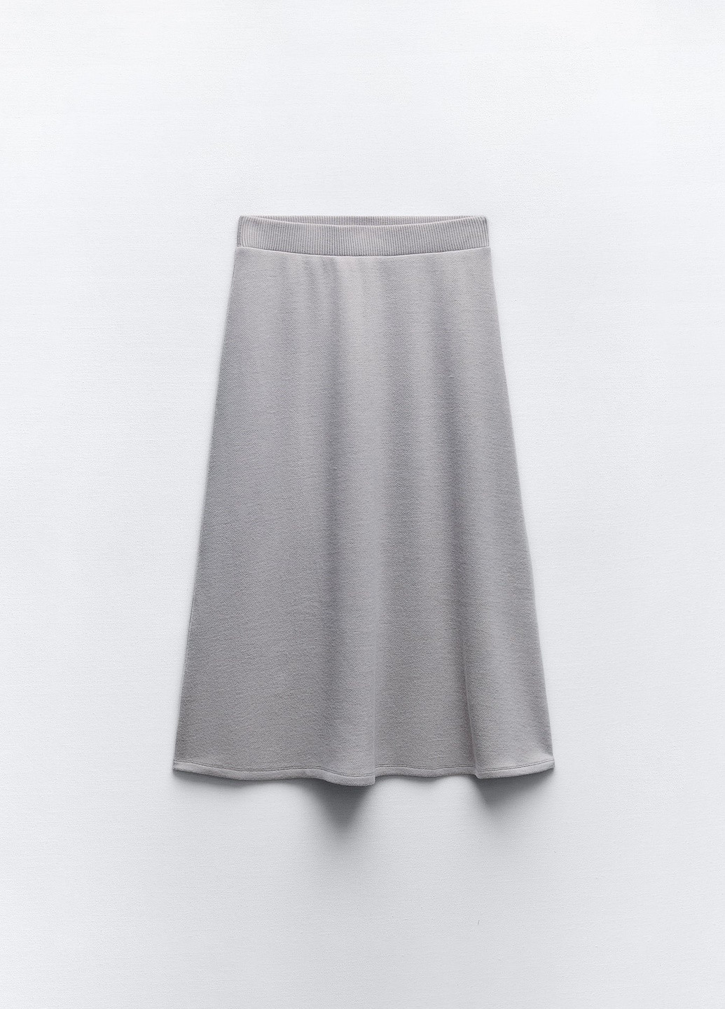 Светло-серая повседневный однотонная юбка Zara