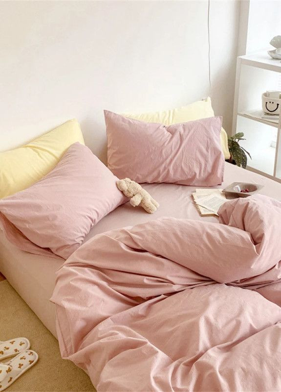 Постільна білизна Пудра Ранфорс Двоспальний на резинці MERISET (268301816)