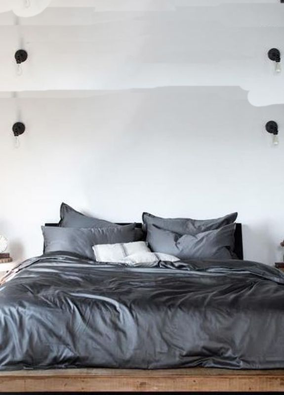 Постельное белье GRAPHITE Сатин однотон Семейное на резинке MERISET (268302173)