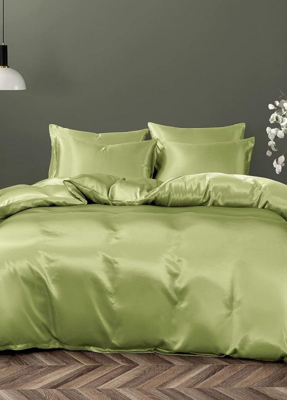 Постільна білизна PISTACHIO Сатин однотон Євро на резинці MERISET (268301915)